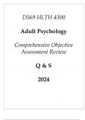 (WGU D569) HLTH 4300 Adult Psychology Comprehensive OA Review Q & S 2024