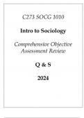 (WGU C273) SOCG 1010 Intro to Sociology Comprehensive OA Review Q & S 2024