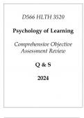 WGU D566) HLTH 3520 Psychology of Learning Comprehensive OA Review Q & S 2024