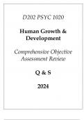 (WGU D202) PSYC 1020 Human Growth & Development Comprehensive OA Review Q & S