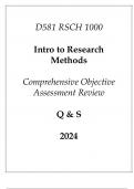 (WGU D581) RSCH 1000 Intro to Research Methods Comprehensive OA Review Q & S 2024.