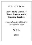 (WGU D031) NURS 6308 Advancing Evidence Based Innovation in Nursing Practice Comprehensive OA