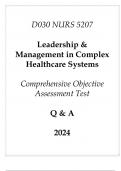 (WGU D030) NURS 5207 Leadership & Management in Complex Healthcare Systems Comprehensive OA Test