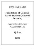 (WGU C919) NURS 6002 Facilitation of Context-Based Student-Centered Learning Comprehensive FA Test 