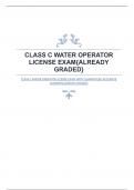 CLASS C WATER OPERATOR LICENSE EXAM WITH GUARANTEED ACCURATE ANSWERS{ALREADY GRADED}  