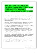 PRAXIS II MIDDLE SCHOOL ENGLISH LANGUAGE ARTS 5047 EXAM QUESTIONS WITH CORRECT ANSWERS 100% 2024