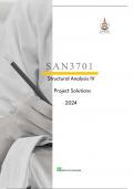 SAN3701 (Structural Analysis IV) Project Solutions 2024