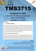 TMS3715 Assignment 4 (COMPLETE ANSWERS) 2024 (652142) - DUE 9 July 2024 