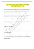 AQA BIOLOGY A-LEVEL PAPER 2 2024 WITH COMPLETE SOLUTIONS