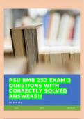 PSU BMB 252 EXAM 3 (All homework questions and in slide questions with answers) QUESTIONS WITH CORRECTLY SOLVED ANSWERS!!