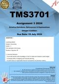 TMS3701 Assignment 3 (COMPLETE ANSWERS) 2024  - DUE 10 July 2024