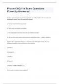 Pharm CAQ 11a Exam Questions Correctly Answered.