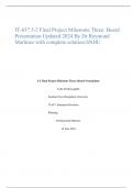 IT-657 5-2 Final Project Milestone Three: Board Presentation Updated 2024 By Dr Raymond Martinez with complete solution;SNHU