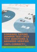 FORWARD TIPPING DUMPER TEST CPCS TEST QUESTIONS PLANT OPERATORS LEVEL 2 (NOT INCLUDING 17+45) & ANSWERS VERIFIED 100% CORRECT!!