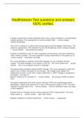   Healthstream Test questions and answers 100% verified.