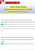 NR 566/ NR566 Final Exam Qs & Ans (Latest 2024 / 2025): Advanced Pharmacology for Care of the Family (Verified Answers)