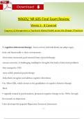 NR 605/ NR605 Final Exam Review Weeks 5 - 8 Covered Qs & Ans (Latest 2024 / 2025): Diagnosis & Management in Psychiatric-Mental Health across the Lifespan I Practicum (Verified Answers)