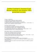  Certified Ophthalmic Assistant Exam Review questions and answers 100% guaranteed success.