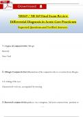 NR 569/ NR569 Final Exam Review Qs & Ans (Latest 2024 / 2025): Differential Diagnosis in Acute Care Practicum (Verified Answers)