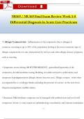 NR 569/ NR569 Final Exam Review Week 5 - 8 Complete Covered (Latest 2024 / 2025): Differential Diagnosis in Acute Care Practicum (100% Verified)