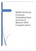 NGRK 520 Greek Pronouns Translation Quiz: Accuracy & Mastery 2024 Complete;Libert