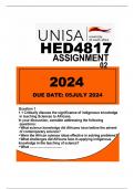 HED4817 ASSIGNMENT NUMBER 02 DUE DATE: 05 JULY 2024