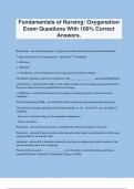 Fundamentals of Nursing: Oxygenation Exam Questions With 100% Correct Answers.