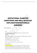 GESTATIONAL DIABETES  QUESTIONS WITH DETAILED ANSWERS