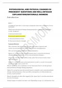 PHYSIOLOGICAL AND PHYSICAL CHANGES IN PREGNANCY QUESTIONS AND WELL-DETAILED EXPLANATIONS/RATIONALE ANSWERS   QUESTIONS AND WELL-DETAILED EXPLANATIONS/RATIONALE ANSWERS