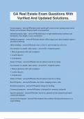 GA Real Estate Exam Questions With Verified And Updated Solutions.