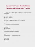 Gypsum Construction Handbook Exam Questions And Answers 100% Verified.