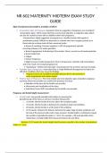 NR 602 MATERNITY MIDTERM EXAM STUDY GUIDE 