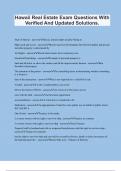 Hawaii Real Estate Exam Questions With Verified And Updated Solutions.