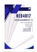 HED4817 assignment 2 ( Complete Answers ) 2024 