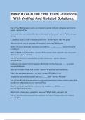 Basic HVACR 100 Final Exam Questions With Verified And Updated Solutions.