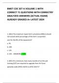 BMET CDC SET A VOLUME 1 WITH CORRECT 71 QUESTIONS WITH CORRECTRY ANALYZED ANSWERS (ACTUAL EXAM) ALREADY GRADED A+ LATEST 2024 