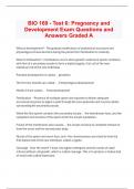  BIO 169 - Test 6: Pregnancy and Development Exam Questions and Answers Graded A