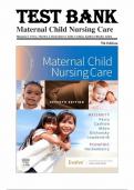 Test Bank For Maternal Child Nursing Care 7th Edition by Shannon E. Perry, Marilyn J. Hockenberry, Mary Catherine Cashion