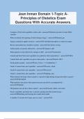 Jean Inman Domain 1-Topic A- Principles of Dietetics Exam Questions With Accurate Answers.