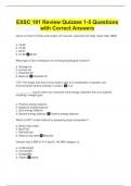 EXSC 191 Review Quizzes 1-5 Questions with Correct Answers