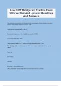 Low GWP Refrigerant Practice Exam With Verified And Updated Questions And Answers.