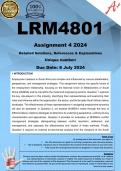 LRM4801 Assignment 4 (COMPLETE ANSWERS) 2024  - DUE 8 July 2024