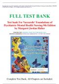 Test bank For Varcarolis' Foundations of Psychiatric-Mental Health Nursing 9th Edition by Margaret Jordan Halter