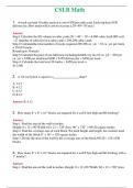 CSLB Math (Latest 2024) Questions With Complete Grade A+ Answers