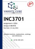 INC3701 Assignment 4 (DETAILED ANSWERS) 2024 - DISTINCTION GUARANTEED