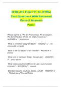 ISTM 210 Final (11-14, HTML) Test Questions With Reviewed Correct Answers Pass!!