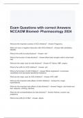 Exam Questions with correct Answers NCCAOM Biomed- Pharmacology 2024