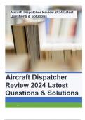 Aircraft Dispatcher Review 2024 Latest Questions & Solutions