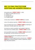 NSG -316 FINAL PRACTICE EXAM  QUESTIONS AND ANSWERS GRADED A+