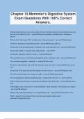 Chapter 19 Memmler's Digestive System Exam Questions With 100% Correct Answers.